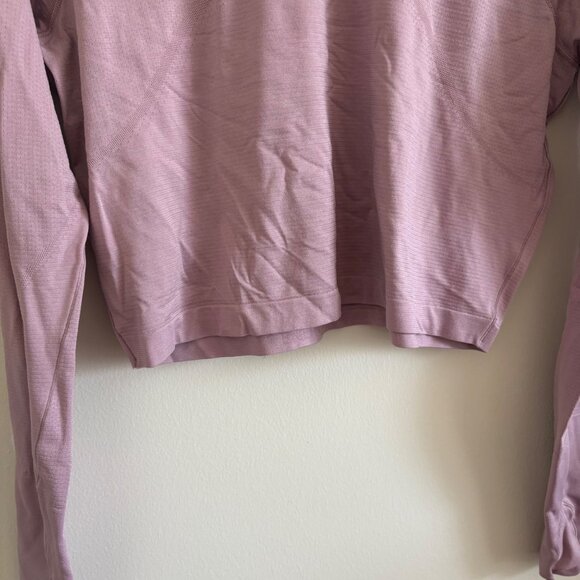 Lululemon Athletic Swiftly Tech Cropped Long Sleeve Shirt 2.0 Rose Blush Size 14 - Picture 4 of 8